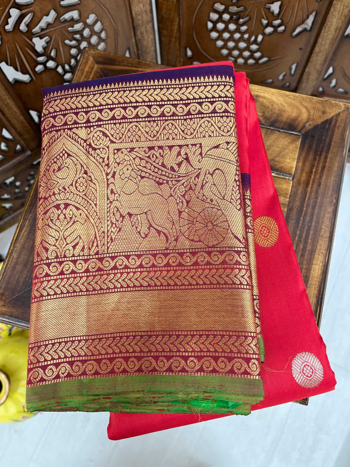 Classic Red Gadwal Saree