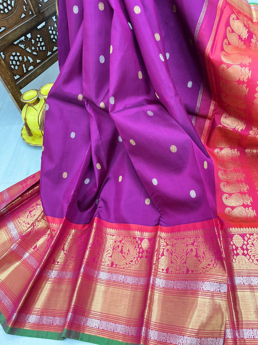 Magenta Purple Gadwal Saree